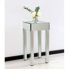 Put your favorite shiny treasures on a pedestal when you display them on this mirrored side table. Small Mirrored Side Table Mirrored Furniture Side Tables