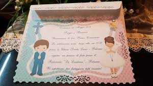Invito Prima Comunione Gemelli Personalizzato Prima Comunione Comunione Gemelli