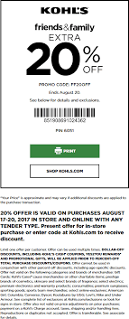 Pinned August 7th Extra 20 Off At Kohls Or Online Via Promo Code Ff20off Thecouponsapp Kohls Coupons Shopping Coupons Kohls