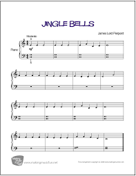 Sheet music arranged for piano/vocal/chords in c major. Jingle Bells Beginner Piano Sheet Music Digital Print