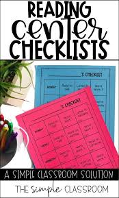 The Reading Center Checklist The Simple Classroom Reading Centers Elementary Writing Reading Fluency