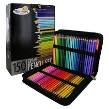 Thornton S Art Supply Soft Core 150 Piece Artist Grade Colored Pencils With Case Artist Pencils Drawing Supplies Canvas Pencil Case