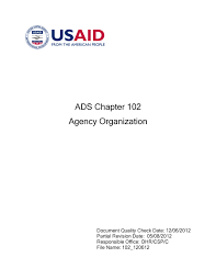 Ads Chapter 102 Agency Organization