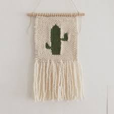Cactus Del Bebe Colgante Tejido A Mano Etsy Tapestry Weaving Wall Weave Weaving Wall Hanging