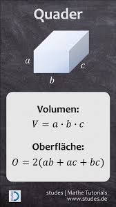 Quader Formeln Fur Volumen Und Oberflache Altbau Formeln Fur Oberflache Quader Und Volumen Mathe Formeln Spickzettel Mathe
