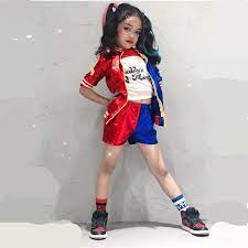 Costumes usa womens 5 pc costume top shorts tutu gloves black white jester s. Kostume Suicide Squad Harley Quinn Baby Girls Costume Bodysuit And Hat Black And Red Boscoincitta