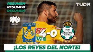Uanl tigres santos laguna prediction. Resumen Y Goles Tigres 4 0 Santos Liga Mx Ap 19 J13 Tudn Youtube