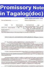 Paano bumili ng real estate? Promissory Note In Tagalog Sample Form Doc Promissory Note Tagalog Sales Letter