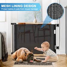 Buy Baby Gate Extra Wide 59 Space Saving Retractable Mesh Gates For Kids Or Pets With 2 Sets Of Mounting Hardware Movable Indoor And Outdoor Dog Gates For Doorways Stairs Hallways Banisters
