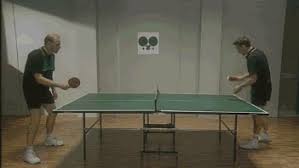 Try it, be satisfied the regulatory pong table is 152.5 inches wide and 2.74 meters long. Lets Play Table Tennis Gif On Imgur