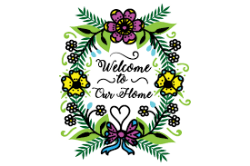 Download Welcome To Our Home Floral Wreath Svg Cut Files Completely Free Download Svg Files For Cricut Silhouette SVG Cut Files