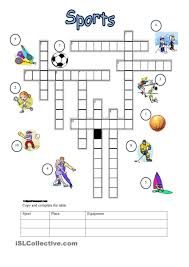 Sports Crossword Sports Crossword Crossword Puzzles For Kids