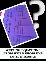Write An Equation From A Word Problem Notes Practice Writing Equations Word Problems Math Notebooks