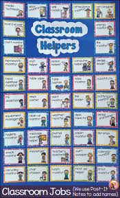 Classroom Jobs Chart For Classroom Helpers Teaching