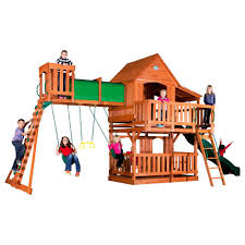Backyard Discovery Woodridge Ii All Cedar Swing Set 6815com Cedar Swing Sets Wooden Swings Backyard