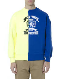 Best Price On The Market At Italist Tommy Hilfiger Tommy Hilfiger Blue Yellow Color Block Emboidered Sweatshirt