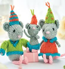 Her hair was a special blend of three colors and was made of everyday hair products that included got2be glued hair cement and garnier fructis texture paste. Party Mice Trio Knitting Patterns Let S Knit Magazine