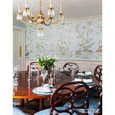 Imperial Garden Mist Mural Sample In 2021 Dining Room Wallpaper Chinoiserie Wallpaper Dining Room Dining Room Murals