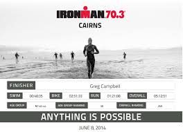 Ironman Finisher Certificate Triathlon Iron Man Anything Is Possible