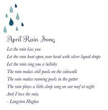 April Rain Song April Rain Quotes To Live By Poems