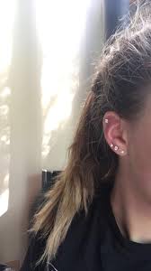 This Is My Ear I Pierced My Third Holes At Home Yesterday Love How It Turned Out Oorpiercing Oorpiercings Piercings