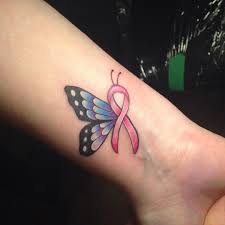 This tattoo design is for hello kitty lovers. Breast Cancer Ribbon Butterfly Tattoo Arm Tattoo Sites