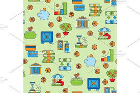 Banking Money Finance Banking Services Accumulation Bank Investment Vector Seamless Pattern Background Banking Services Background Patterns Seamless Patterns
