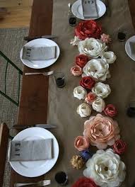 Wedding Table Runner Ideas Paper Flower Centerpieces Paper Flower Decor Table Runners Wedding