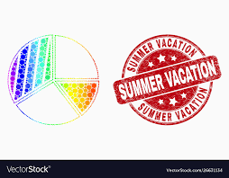 Rainbow Colored Dotted Pie Chart Icon And Vector Image