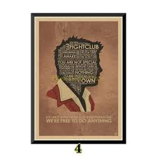 Stream fight club full movie a nameless first person narrator edward norton attends support groups in attempt to subdue his emotional state and relieve his when the narrator is exposed to the hidden agenda of tyler's fight club, he must accept the awful truth that tyler may not be who he says he is. Posters Prints Fight Club Movie Poster Kraft Paper Vintage Paper Poster Retro Art Wall Picture Home Garden Mbln Org
