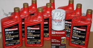 Nine 9 Quarts 5w 50 Motorcraft Full Synthetic Motor Oil Xo 5w50 Qgt And Motorcraft Fl 500s Filter 2012 2013 Boss 5 0 4v For Motorcraft Oil Change Synthetic Oil