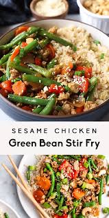 30 Minute Sesame Chicken Green Bean Stir Fry Ambitious Kitchen Video Recipe Video Healthy Dinner Dinner Recipes Chicken Recipes