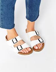 Birkenstock Arizona White Leather Birkenstock Arizona White Patent Leather Regular Fit Slider Flat Sandals White Fashion Shop Birkenstock Arizona White Shoes Women Heels Birkenstock