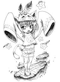 Furry, anthro, one person, night, nature, clothing, sky, full length. Anime Coloring Pages Neko Coloring And Drawing
