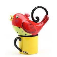 Cosmosgifts Red Bird 0 38 Qt Teapot Kettle Set For One Tea Pots Tea For One Ceramic Teapots Perfect gift for those that love tea set.