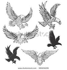 Black And White Traditional Eagle Chest Tattoo Free Vector Eagles Clipart Silhouettes Collection Of Vector Illustrations Include Wide Variety Of This Flying Pred Eagle Vector Eagle Art Free Vector Graphics