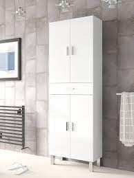 Yoleo bathroom storage cabinet tall cabinet floor standing storage unit high gloss entire front with 2 doors, 1 compartment and 1 drawer (white, 185 x 31 x 30cm) 3.9 out of 5 stars 56 £72.99 £ 72. Rimini Tall Bathroom Cupboard White Gloss