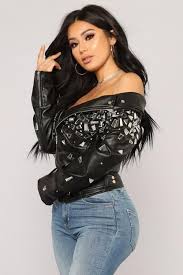 Ride With You Moto Jacket Top Black Ladies Tops Fashion Off Shoulder Jacket Tie Dye Mini Dress