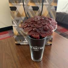 Say it with beef is a service that makes bouquets (broquets) of beef jerky flowers and sends them out to that special someone as a unique romantic gift. Manly Man Beef Jerky Bouquet A Unique Gift For Men Giveaway Mommies With Cents