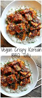 Veganer Knuspriger Koreanischer Bbq Tofu Super Knuspriger Tofu Der In Den Leckersten Kori In 2020 Koreanisches Bbq Knuspriger Tofu Tofu