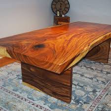 Acacia Wood Solid Dining Coffee Table Live Edge Monkey Pod Etsy Wood Dining Table Rustic Natural Wood Table Living Table