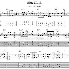 Blue Monk Octave Study Taken From The Latest Blog Post Guitar Lessons Songs Guitar Lessons Jazz Songs