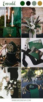 Black And Emerald Green Wedding Dress 14 Best Emerald Wedding Color Palette Ideas To Swoon Over Emerald Wedding Colors Fall Wedding Color Schemes Fall Wedding Colors