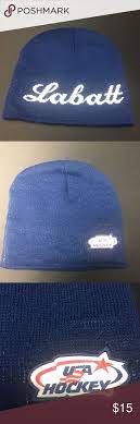 Vintage Labatts Team Usa Hockey Winter Beanie Hat Winter Hats Beanie Winter Beanie Beanie Hats