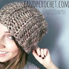 Pattern The Basic Chunky Slouch Evelyn And Peter Crochet Chunky Yarn Crochet Chunky Crochet Hat Crochet Slouchy Hat