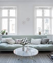 Mint Green Sofa In A Light Home Via Cocolapinedesign Com Light Blue Sofa Living Room Blue Sofas Living Room Blue Sofa Living