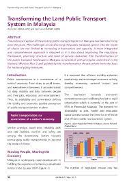 Economic vs financial ➢ public transportation (going back to basics). Pdf J12 May P30azmi Bin Abdul Aziz Transforming The Land Public Transport System In Malaysia Qiwan Chen Academia Edu
