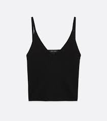 1*1 rib is used for making tshirt collars ; Black Ribbed Knit Cami New Look