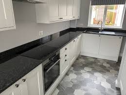 Steel grey granite countertop is the perfect statement for your kitchen or bathroom and can be utilized as a surface area throughout any home. Steel Grey Granite Worktops Everything Stone Cornwall Devon