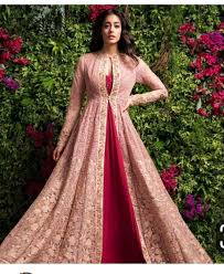 Full Sleeved Jacket Evening Gown Indian Gowns Dresses Designer Dresses Indian Indian Wedding Outfits